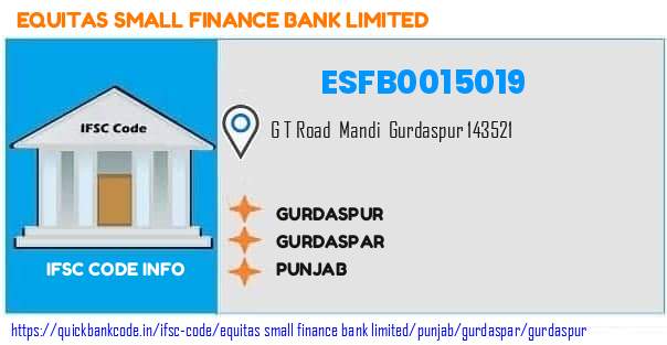 ESFB0015019 Equitas Small Finance Bank. GURDASPUR