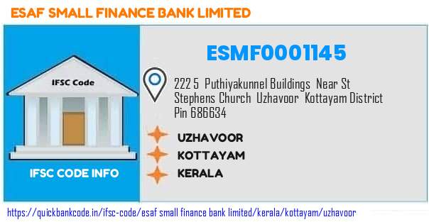 Esaf Small Finance Bank Uzhavoor ESMF0001145 IFSC Code