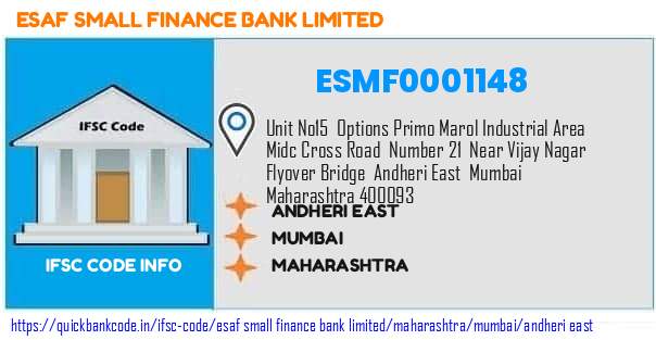 Esaf Small Finance Bank Andheri East ESMF0001148 IFSC Code