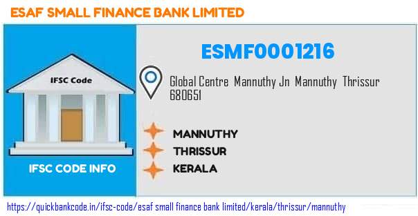 Esaf Small Finance Bank Mannuthy ESMF0001216 IFSC Code