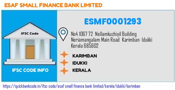 Esaf Small Finance Bank Karimban ESMF0001293 IFSC Code