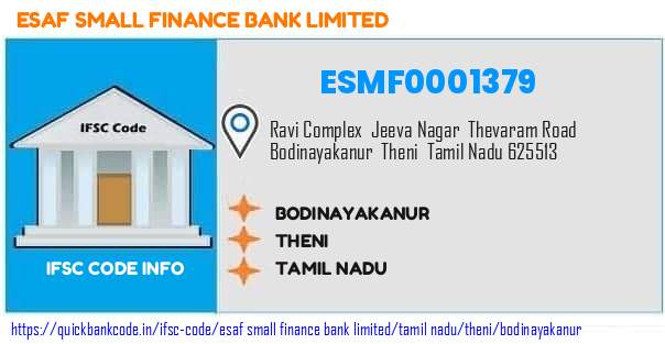 Esaf Small Finance Bank Bodinayakanur ESMF0001379 IFSC Code
