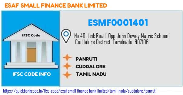 Esaf Small Finance Bank Panruti ESMF0001401 IFSC Code