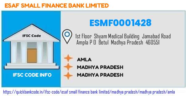 Esaf Small Finance Bank Amla ESMF0001428 IFSC Code