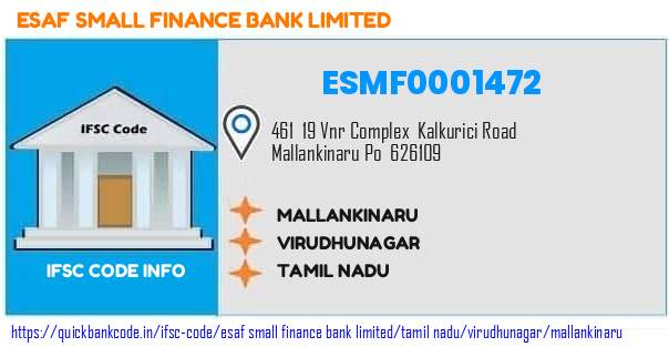 Esaf Small Finance Bank Mallankinaru ESMF0001472 IFSC Code