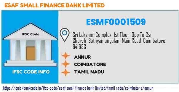 Esaf Small Finance Bank Annur ESMF0001509 IFSC Code