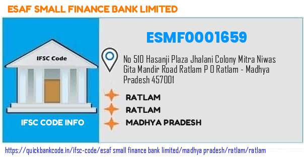 Esaf Small Finance Bank Ratlam ESMF0001659 IFSC Code