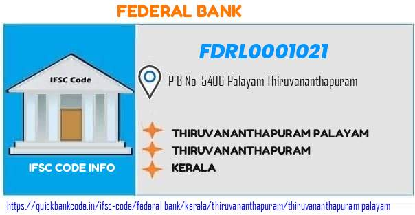 FDRL0001021 Federal Bank. THIRUVANANTHAPURAM PALAYAM