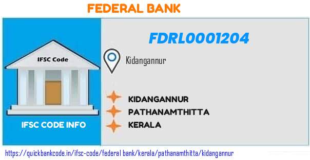 Federal Bank Kidangannur FDRL0001204 IFSC Code