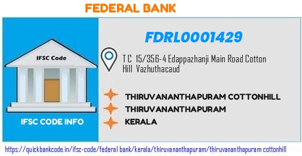 FDRL0001429 Federal Bank. THIRUVANANTHAPURAM COTTONHILL