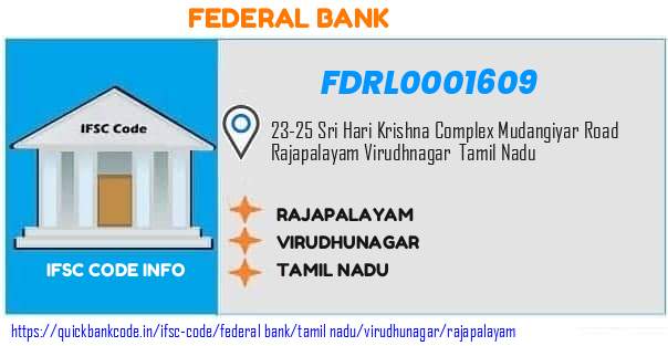 Federal Bank Rajapalayam FDRL0001609 IFSC Code