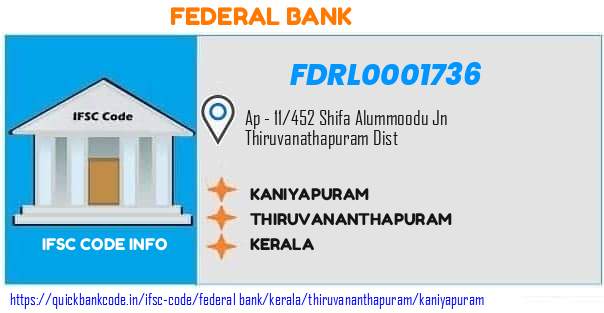 Federal Bank Kaniyapuram FDRL0001736 IFSC Code