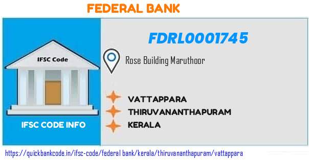Federal Bank Vattappara FDRL0001745 IFSC Code