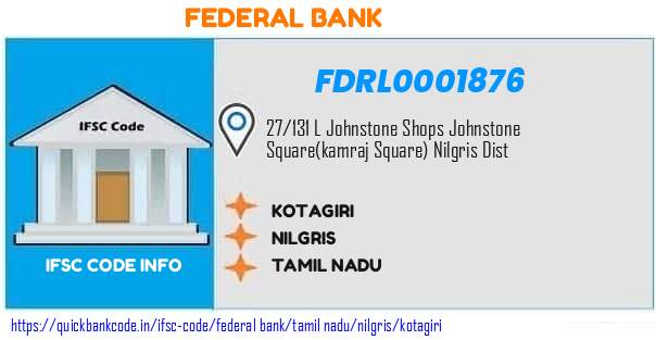 Federal Bank Kotagiri FDRL0001876 IFSC Code