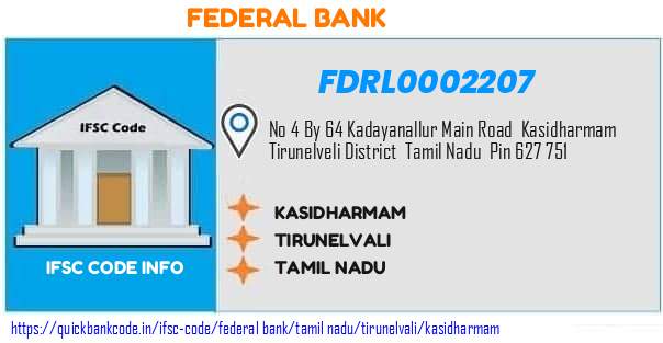 Federal Bank Kasidharmam FDRL0002207 IFSC Code