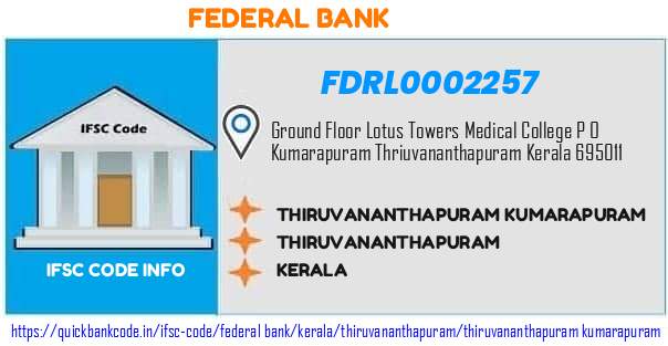 Federal Bank Thiruvananthapuram Kumarapuram FDRL0002257 IFSC Code