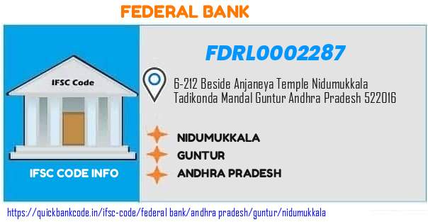 Federal Bank Nidumukkala FDRL0002287 IFSC Code