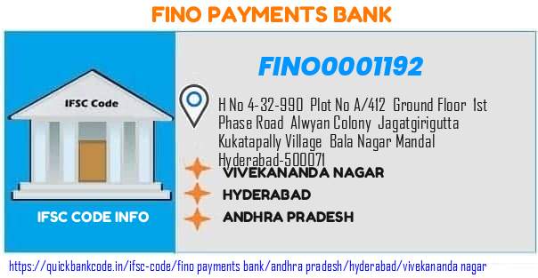 Fino Payments Bank Vivekananda Nagar FINO0001192 IFSC Code