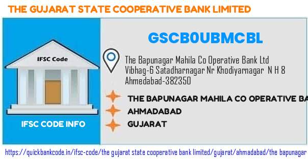 The Gujarat State Cooperative Bank The Bapunagar Mahila Co Operative Bank  GSCB0UBMCBL IFSC Code