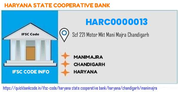 Haryana State Cooperative Bank Manimajra HARC0000013 IFSC Code