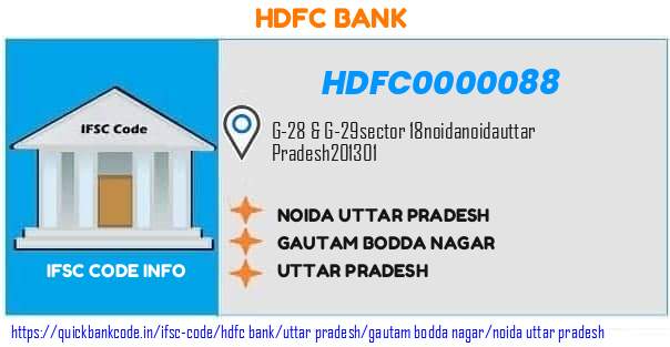 Hdfc Bank Noida Uttar Pradesh HDFC0000088 IFSC Code
