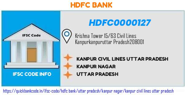 HDFC0000127 HDFC Bank. KANPUR-CIVIL LINES-UTTAR PRADESH
