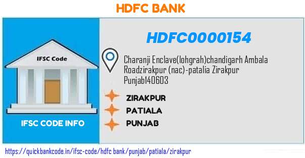 HDFC0000154 HDFC Bank. ZIRAKPUR