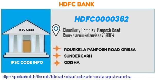 Hdfc Bank Rourkela Panposh Road Orissa HDFC0000362 IFSC Code