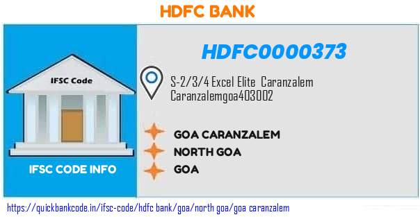 Hdfc Bank Goa Caranzalem HDFC0000373 IFSC Code