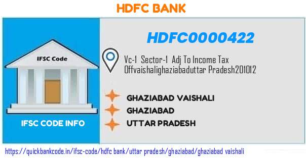 Hdfc Bank Ghaziabad Vaishali HDFC0000422 IFSC Code