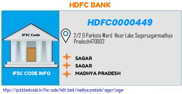Hdfc Bank Sagar HDFC0000449 IFSC Code