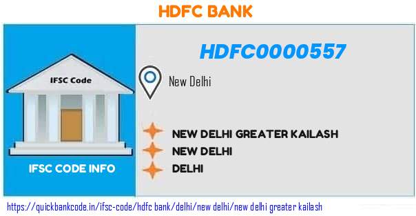 Hdfc Bank New Delhi Greater Kailash HDFC0000557 IFSC Code