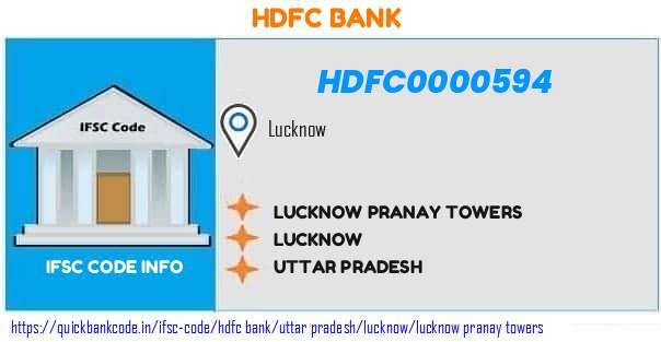 Hdfc Bank Lucknow Pranay Towers HDFC0000594 IFSC Code