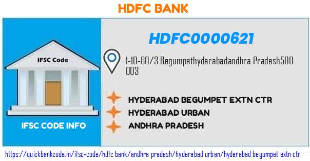 HDFC0000621 HDFC Bank. HYDERABAD - BEGUMPET EXTN CTR