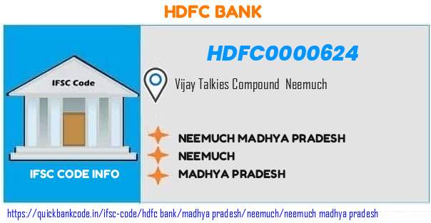 Hdfc Bank Neemuch Madhya Pradesh HDFC0000624 IFSC Code