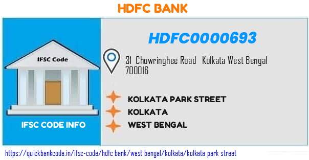 HDFC0000693 HDFC Bank. KOLKATA - PARK STREET