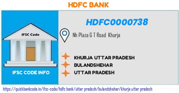 HDFC0000738 HDFC Bank. KHURJA - UTTAR PRADESH