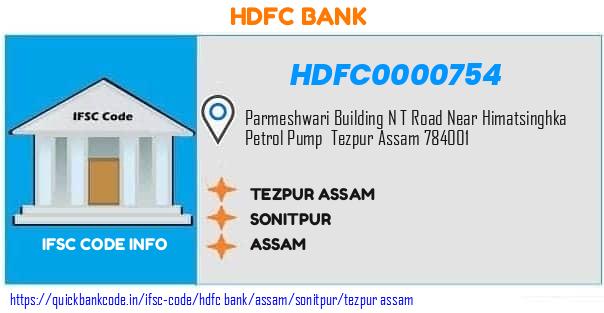 Hdfc Bank Tezpur Assam HDFC0000754 IFSC Code