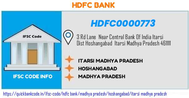 Hdfc Bank Itarsi Madhya Pradesh HDFC0000773 IFSC Code