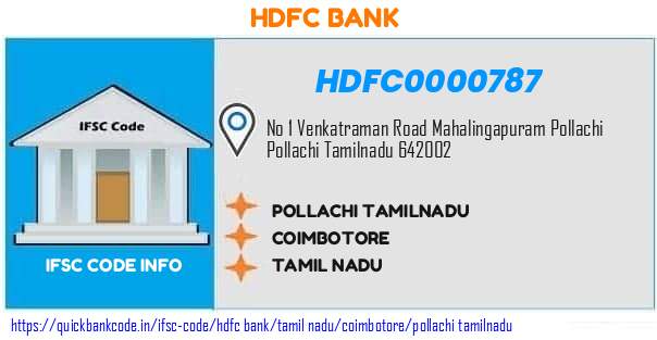 Hdfc Bank Pollachi Tamilnadu HDFC0000787 IFSC Code