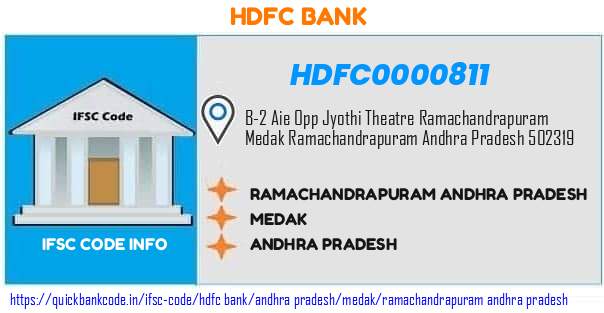 HDFC0000811 HDFC Bank. RAMACHANDRAPURAM - ANDHRA PRADESH