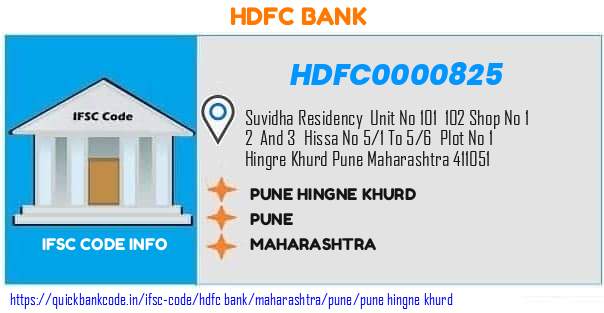 Hdfc Bank Pune Hingne Khurd HDFC0000825 IFSC Code