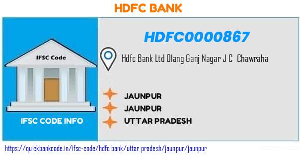 HDFC0000867 HDFC Bank. JAUNPUR