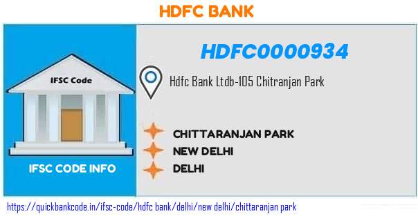 HDFC0000934 HDFC Bank. CHITTARANJAN PARK