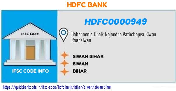 HDFC0000949 HDFC Bank. SIWAN - BIHAR