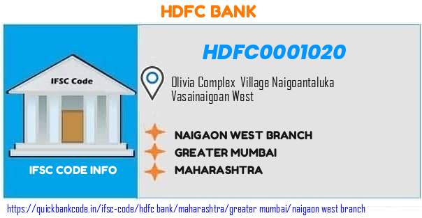 HDFC0001020 HDFC Bank. NAIGAON WEST BRANCH