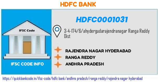 Hdfc Bank Rajendra Nagar Hyderabad HDFC0001031 IFSC Code