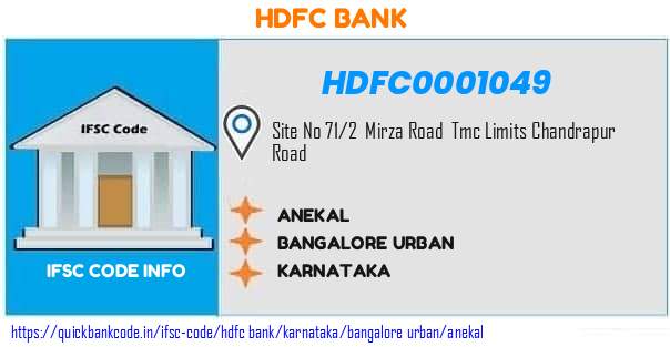 Hdfc Bank Anekal HDFC0001049 IFSC Code
