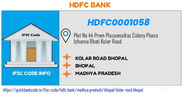 Hdfc Bank Kolar Road Bhopal HDFC0001058 IFSC Code