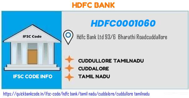 Hdfc Bank Cuddullore Tamilnadu HDFC0001060 IFSC Code